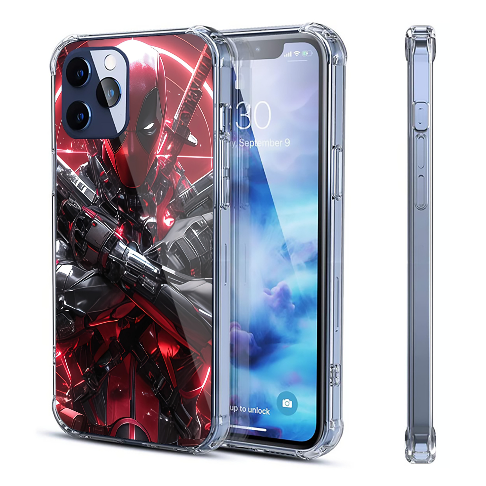 （画像用） Deadpool デッドプール 【iPhone 12シリーズ対応】透明スマホケース（クリアソフトケース）
